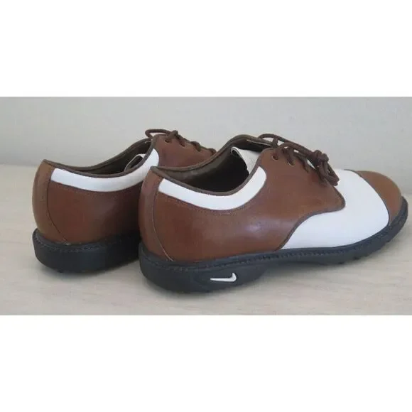 Nike 192049 221 Women's Sz 5.5 Brown/White Leather Classic Golf Shoes - Picture 8 of 10
